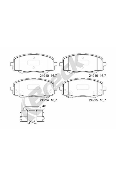 BRECK Brake Pad Set Disc Brake Hyundai I20 1 2008-2015