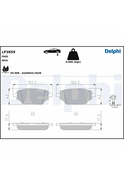 DELPHİ Brake Pad Set Disc Brake Mercedes-Benz Citan Van/Spacious Sedan/Citan