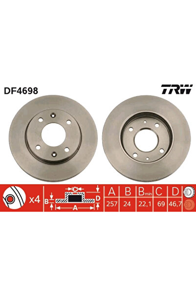 TRW Disc Frana Hyundai Elantra 3/Matrix Hyundai (Beijing) Elantra