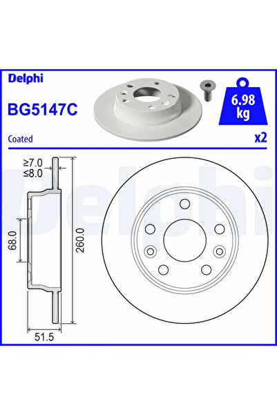 DELPHİ Brake Disc Renault Captur 2/Megane 4