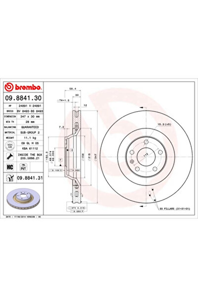 Brembo Set Discuri Frana Audi A6 Allroad C6/A6 C6 Audi (Faw) A6L C6 2004-2012
