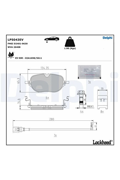DELPHİ Комплект спирачни накладки за дискови спирачки Cupra Born Vw Id.3
