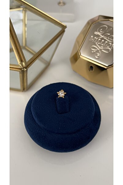 SU PERİSİ TAKI BİJUTERİ Cerrahi Çelik Gold Tek Taşlı Yıldız Piercing , Tragus ,Helix