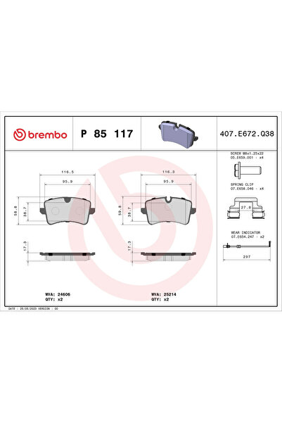 Brembo Brake Pad Set Disc Brake Audi A4 B9/A7/A8 D4