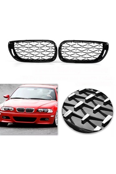 X POWER TUNİNG BMW E46 1998-2004 SEDAN 4.KAPI DAİMOND ÖN PANJUR-ÖN BÖBREK