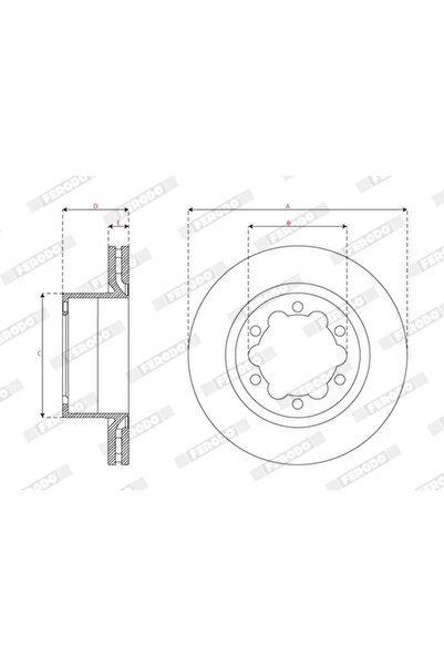 FERODO Brake Disc Man Tge Bus/Tge Body/Tge Platform/Chassis Vw Crafter Body/C...