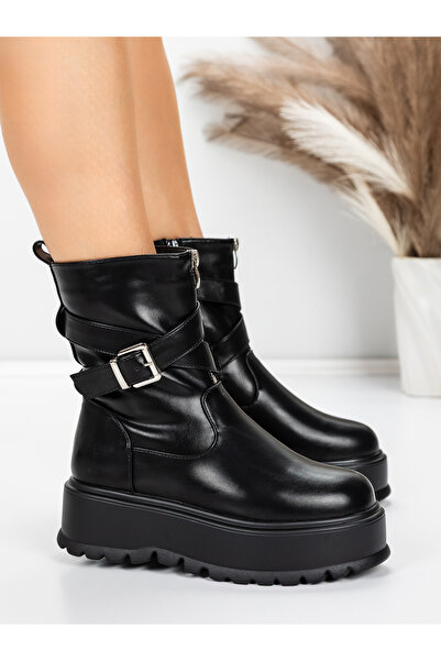 mei Γυναικείες Μπότες Πλατφόρμας 5W83 Μαύρες