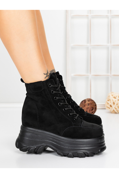 mei Ghete Dama cu Platforma 58WL30 Negru