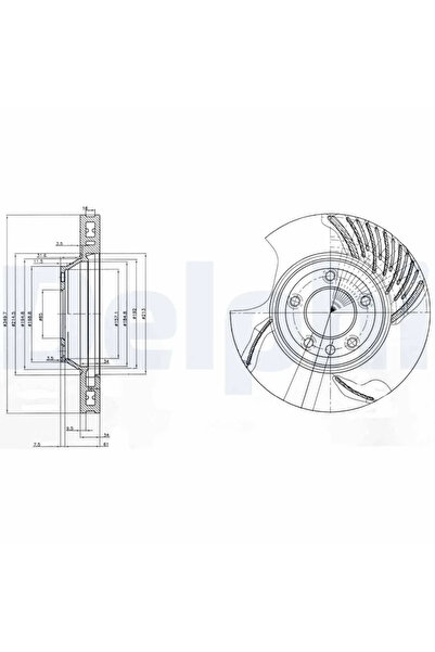 DELPHİ Спирачен диск за Audi Q7 Porsche Cayenne