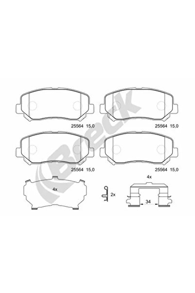 BRECK Комплект спирачни накладки за дискови спирачки Jeep Cherokee
