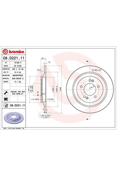 Brembo Disc Frana Hyundai Grandeur/Kona Kia Niro 1/Optima/Soul 3
