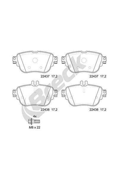 BRECK Комплект спирачни накладки за дискови спирачки Mercedes-Benz Cls/E-класа