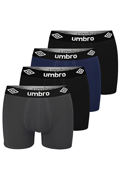 UMBRO Men's Cotton Boxers, Logo, Multicolor, set of 4 pieces.
