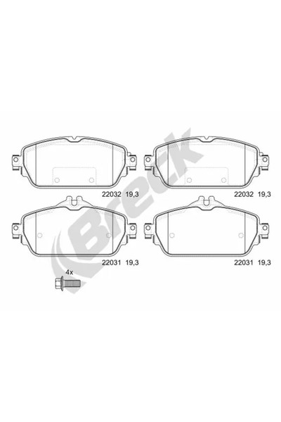 BRECK Set Placute Frana Frana Disc Mercedes-Benz C-Class/E-Class