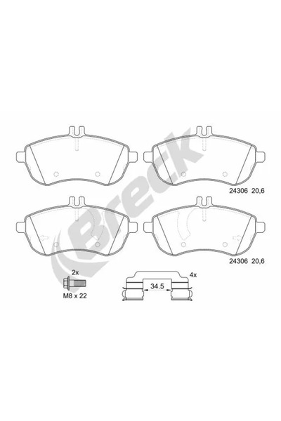 BRECK Set Placute Frana Frana Disc Mercedes-Benz C-Class/E-Class
