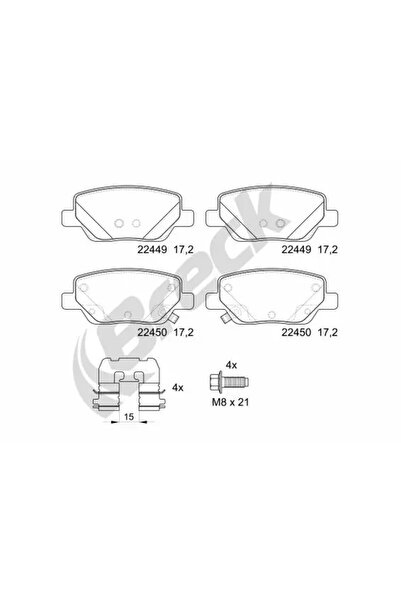 BRECK Комплект спирачни накладки за дискови спирачки Fiat Tipo