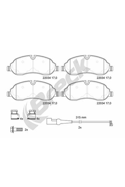 BRECK Set plăcuțe frana frana disc Ford Tourneo Custom V362 Bus/Transit Custo...