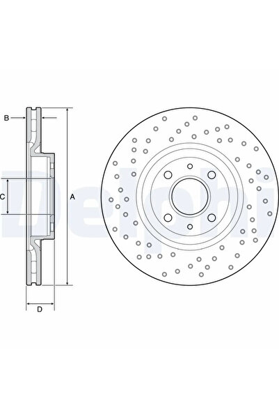 DELPHİ Дискови спирачки Abarth 500 / 595 / 695/500C / 595C / 695C