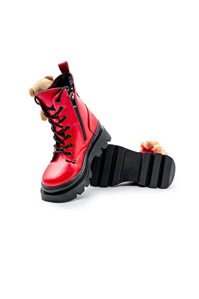 Şahnur Teddy Detaylı Şık Kız ve Kadın Bot Sıcak Tüylü Astar, Kışa Dayanıklı Fermuarlı ve Kalın Taban Model