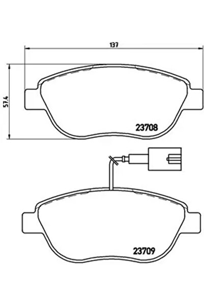 Brembo Комплект накладки за дискови спирачки Abarth 500 / 595 / 695/500C / 59...