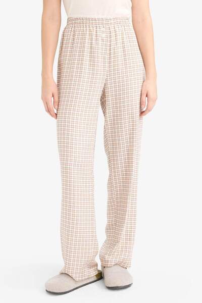 DeFacto Regular Fit Uzun Kareli Pijama Altı-Fall in Love G1500AX25AU
