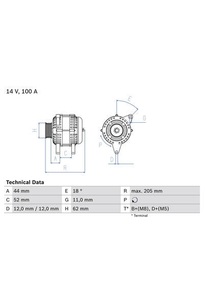 Bosch Generator / Alternator Alfa Romeo 145/146/147 Fiat Brava/Bravo 1/Doblo ...