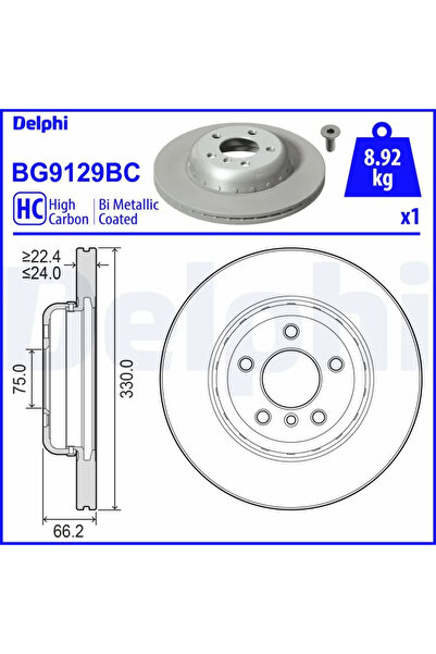 DELPHİ Спирачен диск BMW 5