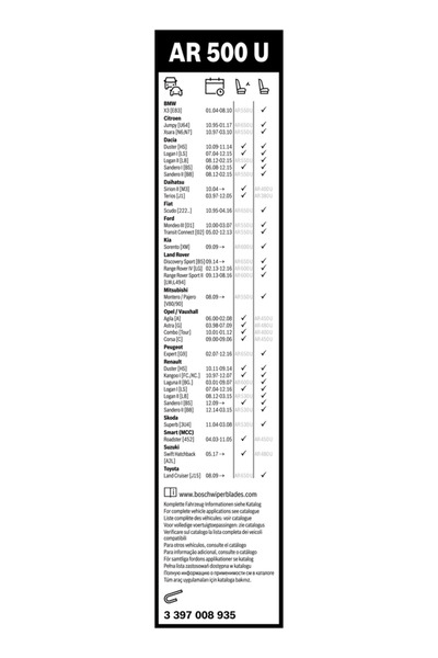 Bosch Wiper blade Bmw 3 Hyundai Hd Heavy/Hd Light