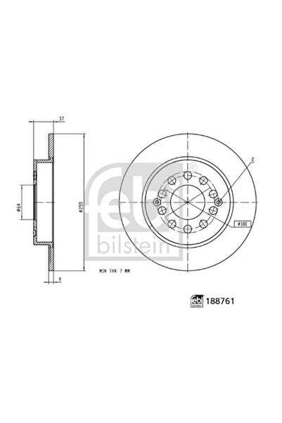 FEBI BILSTEIN Disc Frana Puntea Spate Mg Mg Zs Suv