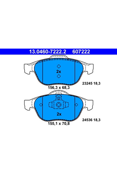 Ate Комплект спирачни накладки за дискови спирачки Renault Scenic 2