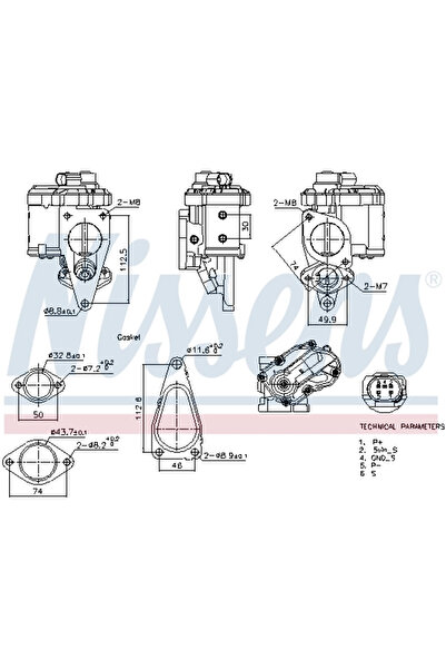Nissens Supapa Egr Renault Laguna 2/Megane 2/Scenic 2 Suzuki Grand Vitara 2