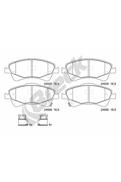 BRECK Комплект накладки за дискови спирачки Toyota Auris/Avensis/Corolla Sedan