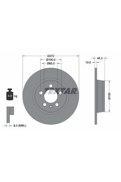TEXTAR Disc Frana Audi A1