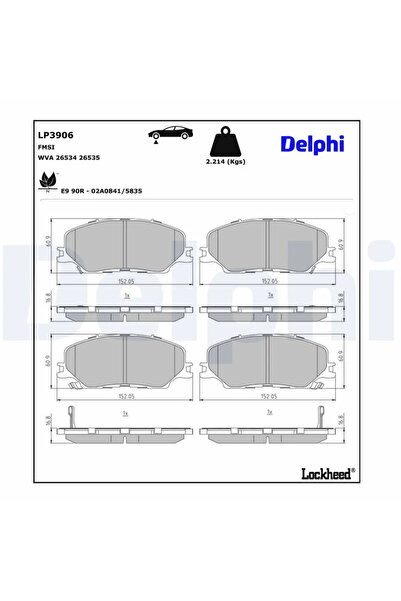 DELPHİ Комплект спирачни накладки за дискови спирачки Isuzu D-Max 3