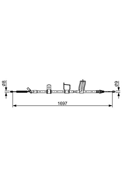 Bosch Parking Brake Cable Nissan 10-Trail 2/10-Trail Van