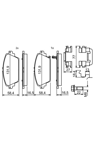 Bosch Комплект спирачни накладки за дискови спирачки Honda Accord 6