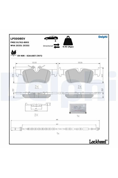 DELPHİ Комплект спирачни накладки за дискови спирачки BMW I3 Mini Mini