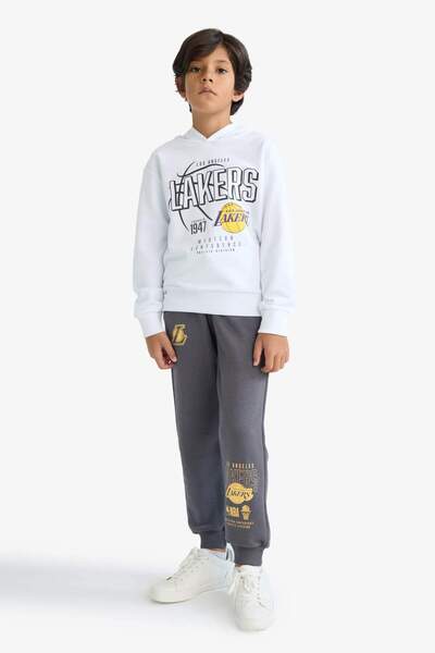 DeFacto Erkek Çocuk NBA Los Angeles Lakers Kapüşonlu Sweatshirt F4085A825AU