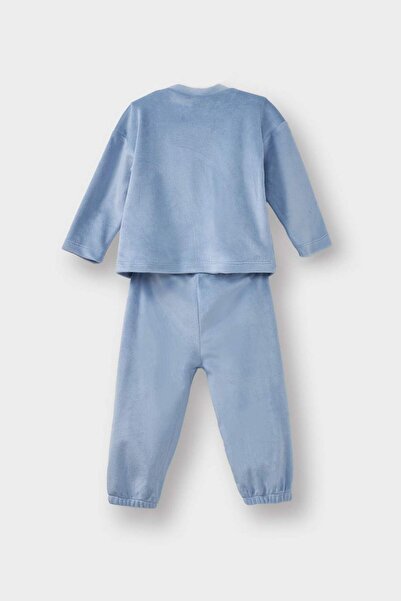 DeFacto Erkek Bebek Pijama Takımı Dinozor Baskılı Uzun Kollu Welsoft Pelüş Üst Uzun Alt G1523A525WN