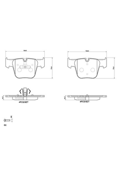 Brembo Комплект спирачни накладки за дискови спирачки Mercedes-Benz S-класа