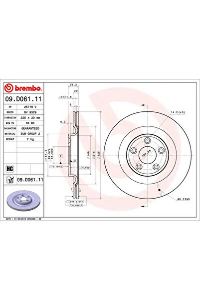 Brembo Set Discuri Frana Jaguar F-Type/Xj 2009-2019