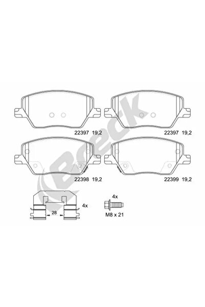 BRECK Комплект спирачни накладки за дискови спирачки Fiat Tipo