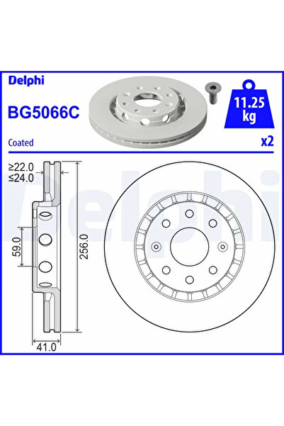 DELPHİ Disc frana CHEVROLET AVEO / KALOS limuzina (T200) 2004-2006