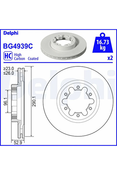 DELPHİ Дискови спирачки Nissan Cabstar Renault Trucks Maxity