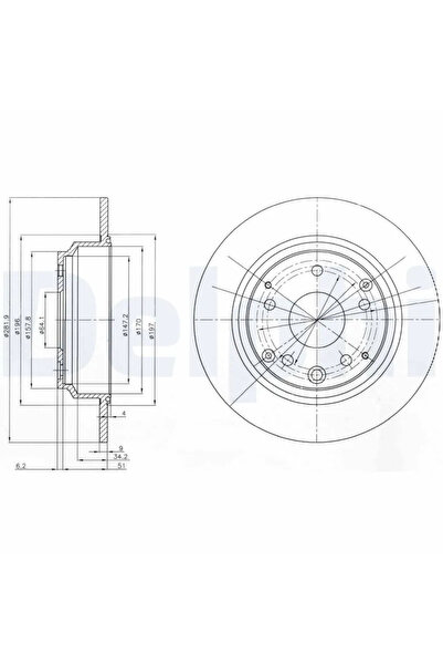 DELPHİ Дискови спирачки Honda Accord 7 Tourer/Odyssey/Shuttle