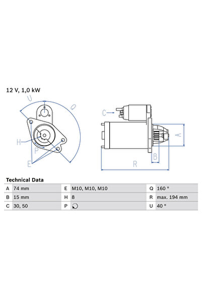 Bosch Starter Mazda 2/3/Verisa