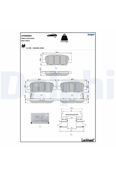 DELPHİ Set Placute Frana Frana Disc Nissan Cube/Leaf/NV200 / Evalia Bus