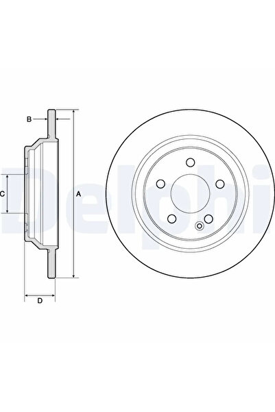 DELPHİ Дискова спирачка Mercedes-Benz 5-Class/Marco Polo Camper/Vito Mixto