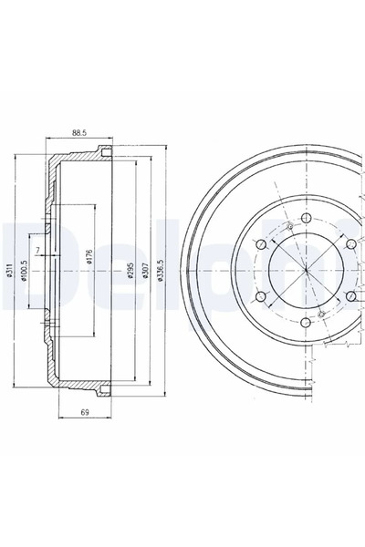DELPHİ Tambur Frana Infiniti QX4 Nissan Navara/NP300 Pickup/Pathfinder 2