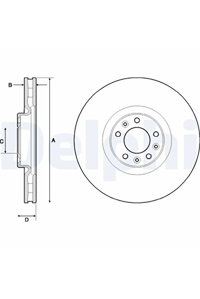 DELPHİ Спирачен диск Citroen C5 3/C6 Peugeot 407/508 1